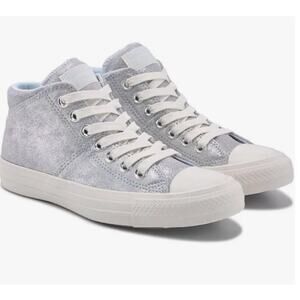 WOMENS CHUCK TAYLOR ALL STAR MADISON SILVER MID TOP SNEAKER SZ 6.5